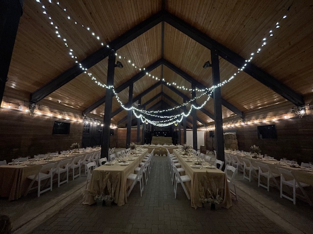 Barn Banquet Hall With Fairy Lights